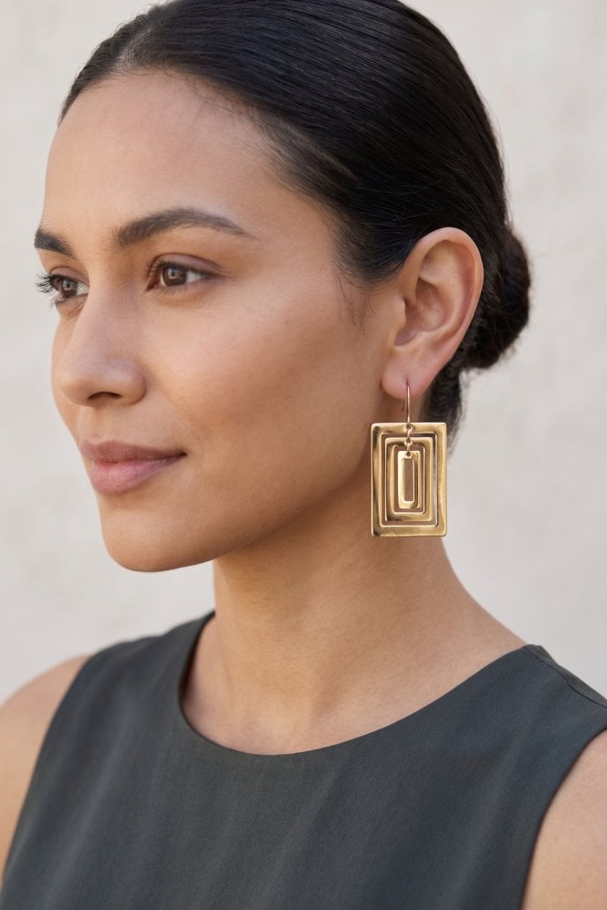 Majique London Modern Maze Drop Earring