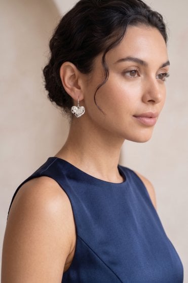 Modern Romance Fish Hook Heartbeat Earring