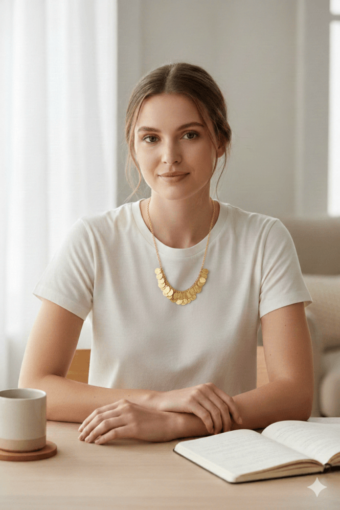 Majique London Multi Disc Chain Statement Necklace