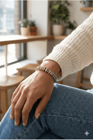 Multi Ring Rhodium Duo Bracelet