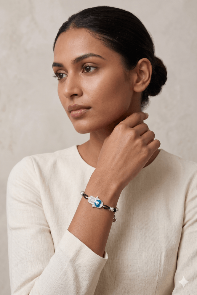 Majique London Mystic Bead Hamsa Bracelet