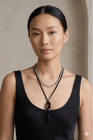 Noir Suede Crystal Bar Choker