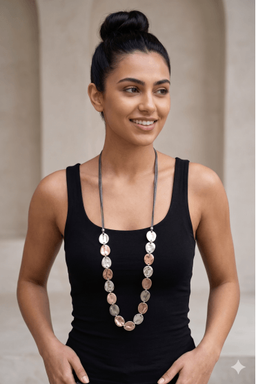 Nova Suede Duo Disc Necklace