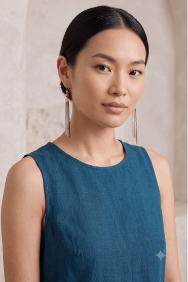 Ocean Cascade Chain Drop Earring