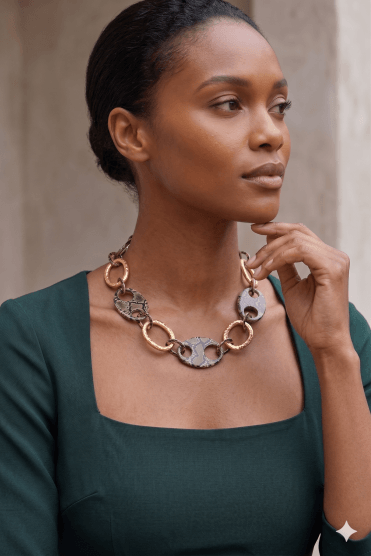 Oval Serpent Links Collar Necklace