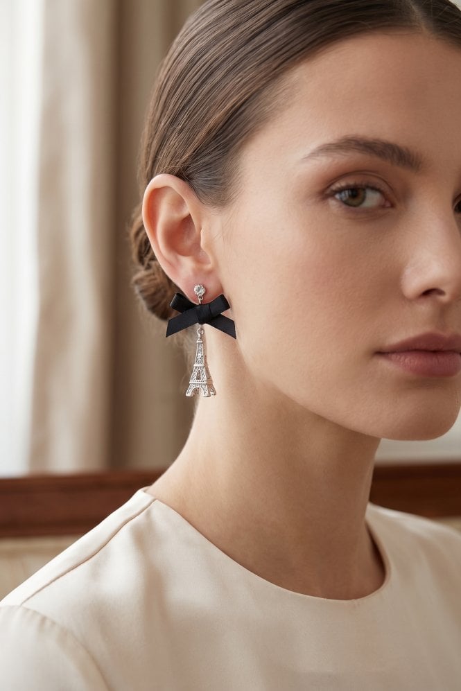 Majique London Parisian Sparkle Bow Earring