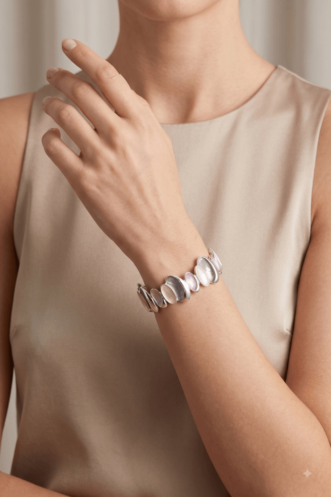 Majique London Pastel Harmony Tri Tone Stretch Bracelet