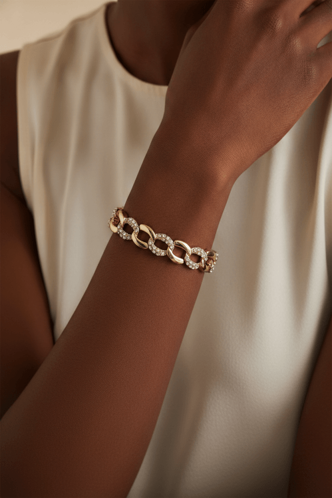 Majique London Pave Stone Stretch Glam Bracelet
