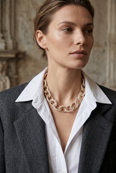 Pearl Fusion Link Necklace