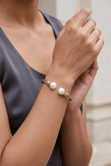 Pearl Fusion Two Tone Bracelet