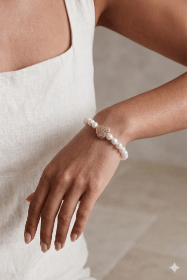Pearl Heartbeat Stretch Bracelet