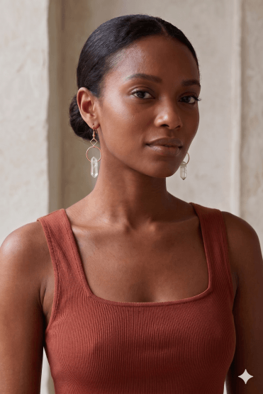 Perspex Stone Fish Hook Drop Earrings