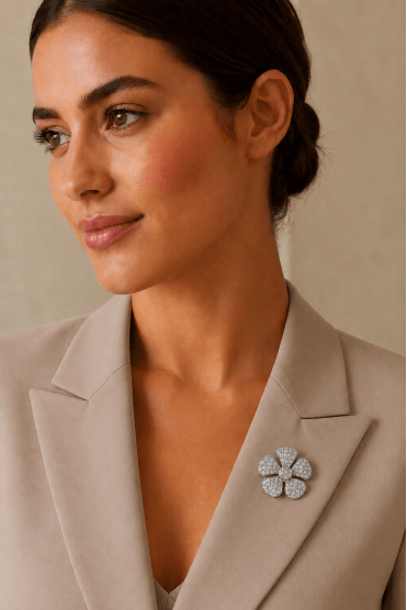 Radiant Blossom Diamante Brooch