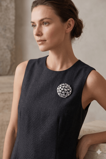Radiant Circle Diamante Brooch