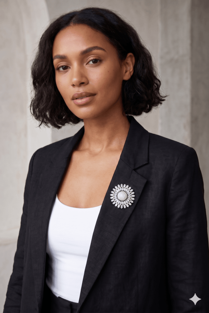 Majique London Radiant Crystal Cascade Brooch