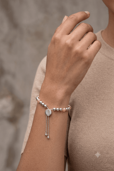Radiant Silver Ball & Bead Bracelet