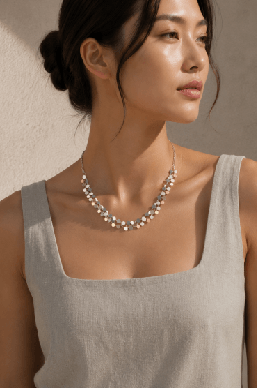 Radiant Tritone Disc Link Necklace