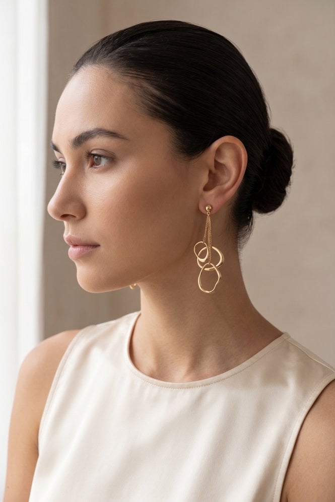 Majique London Ripple Chain Drop Earring