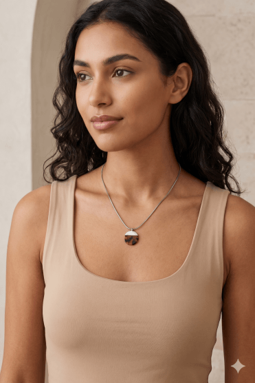 Round Tortoise Shiny Snake Chain Necklace