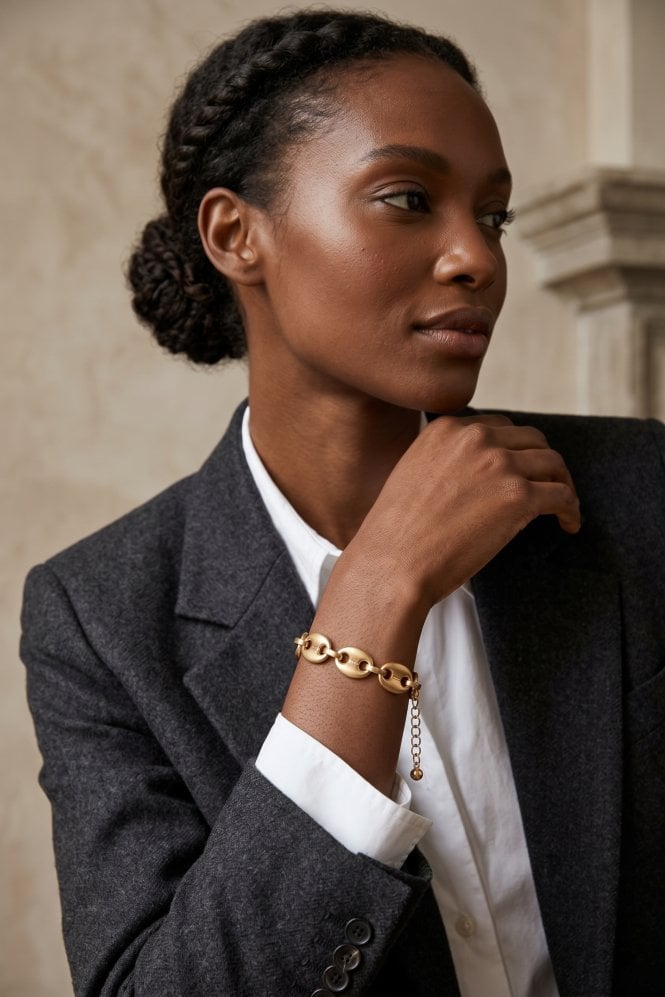 Majique London Sculpted Oval Fusion Link Bracelet