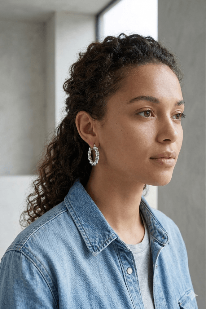 Majique London Sculpted Swirl Hoop Earring