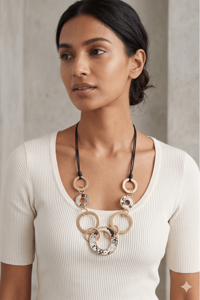 Majique London Serpent Swirl Chunky Chain Collar Necklace