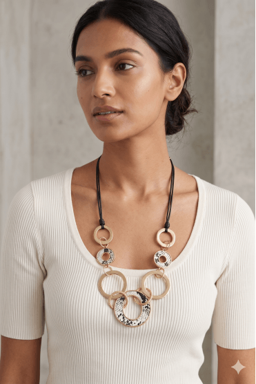 Serpent Swirl Chunky Chain Collar Necklace