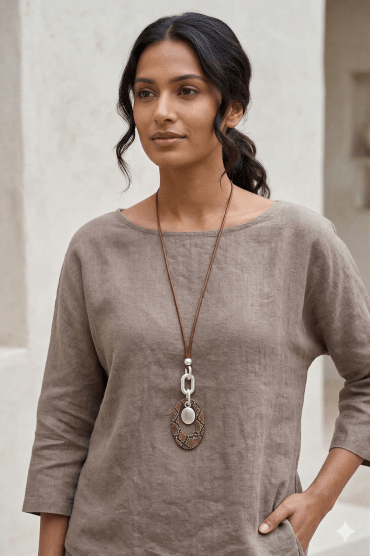 Serpentine Suede Charm Necklace