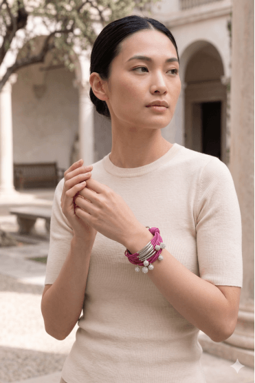 Shimmering Crystal Ball Cord Bracelet