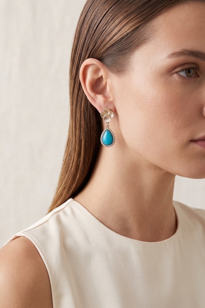 Majique London Shimmering Gemstone Drop Earring