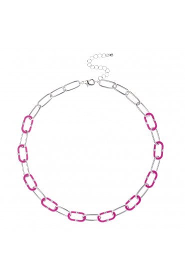 Silver Beam Enamel Necklace