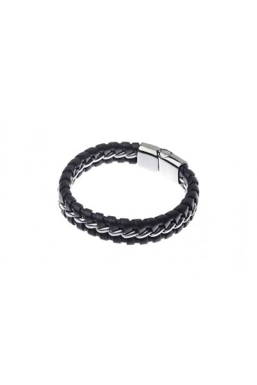 Silver & Black Braided Luxe Bracelet