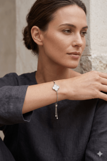 Silver Blossom Adjustable Bracelet