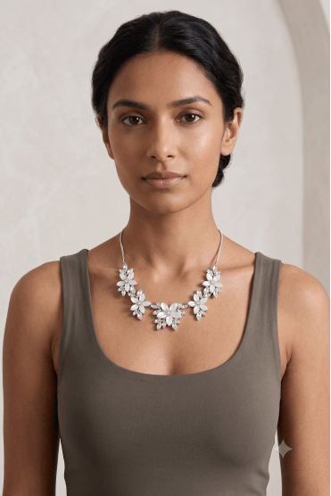 Silver Blossom Serpent Chain Necklace