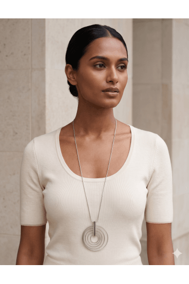 Silver Circle Statement Necklace