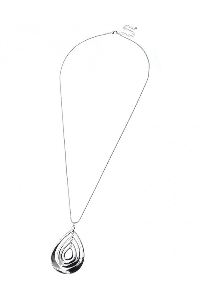 Majique London Silver Dripline Teardrop Pendant Necklace