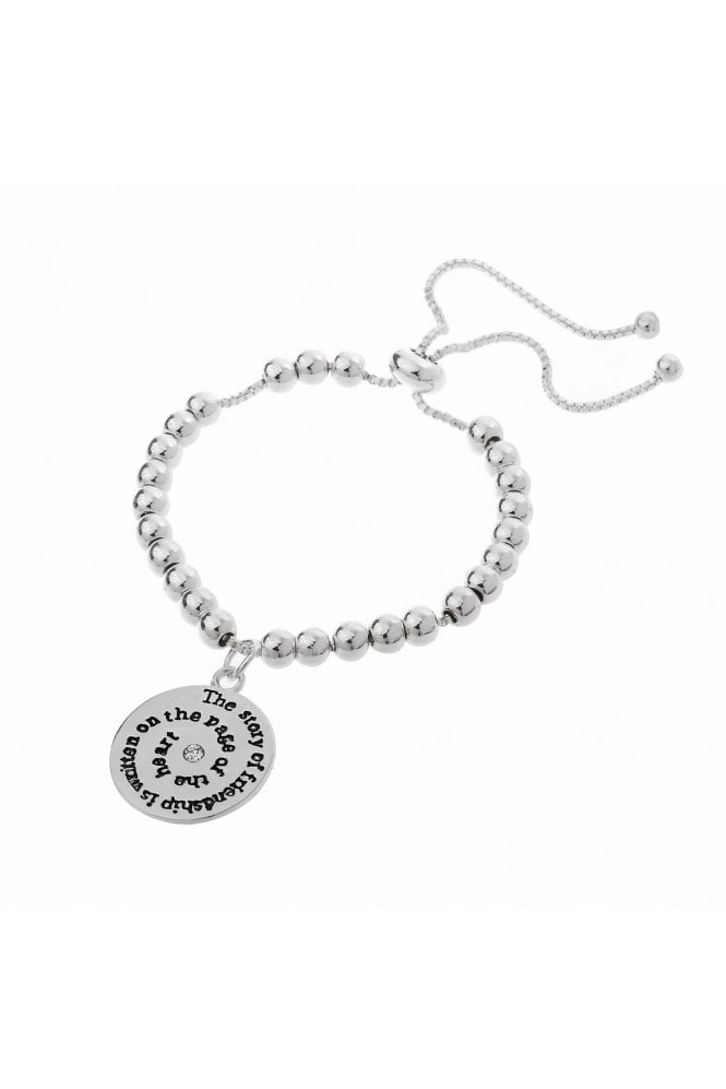 Majique London Silver Friendship Story Beaded Bracelet