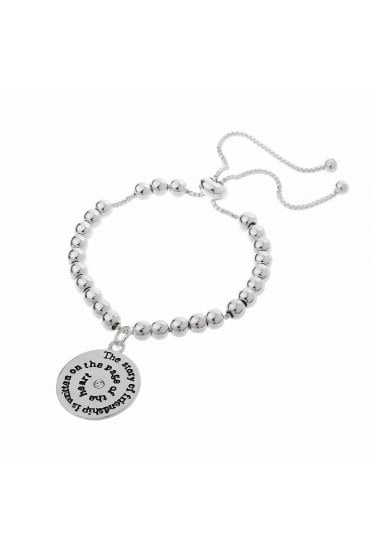 Silver Friendship Story Beaded Bracelet