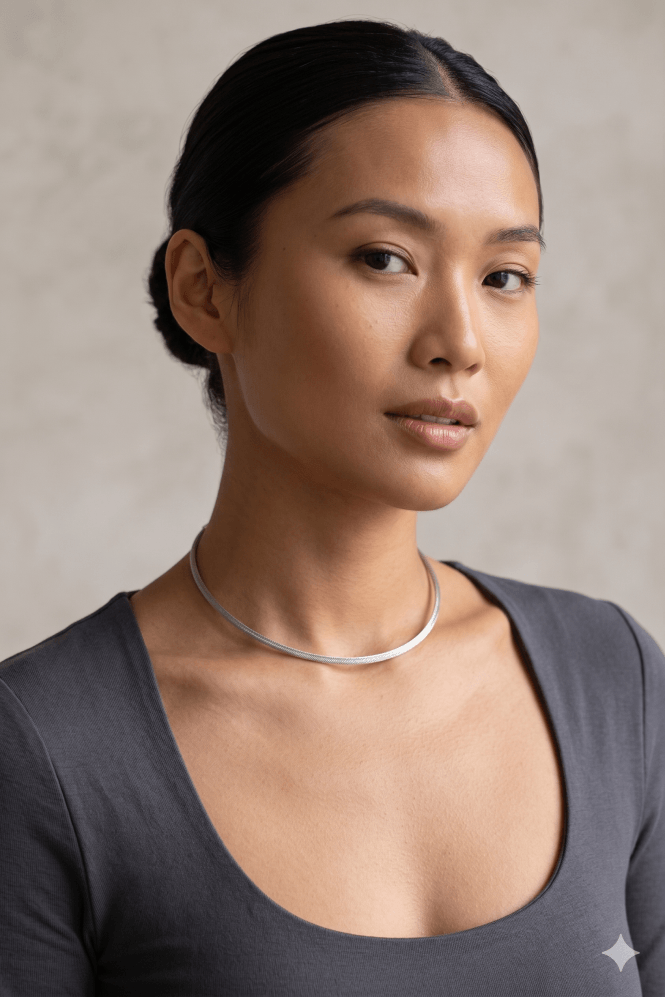 Majique London Silver Mesh Choker