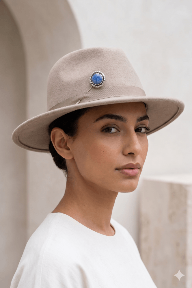 Majique London Sky Blue Ceramic Dome Hatpin