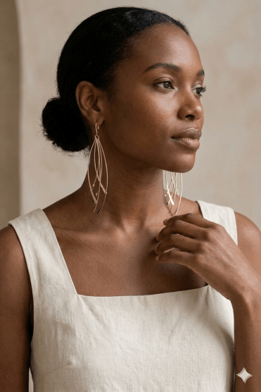 Sleek Overlapping Bar Dangle Earrings