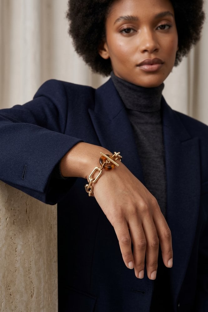 Majique London Sleek Rectangle Fusion Link Bracelet