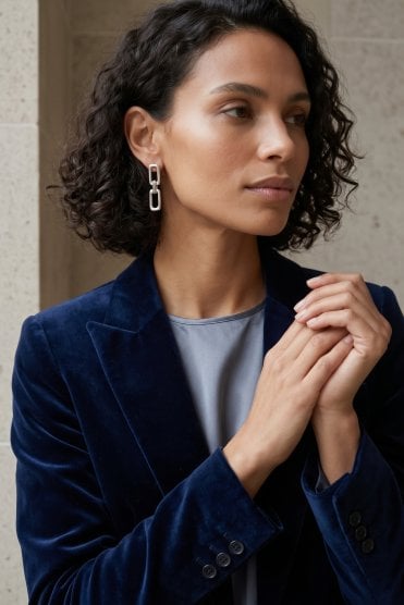 Sleek Rectangle Fusion Link Earring