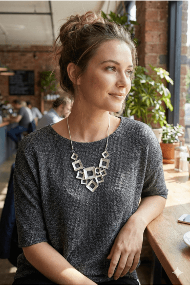 Sleek Silver Serpent Chain Necklace With Modern Geometric Pendant