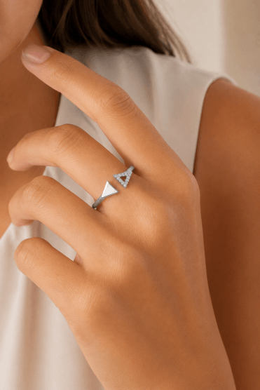 Sleek Triangle Wire Ring