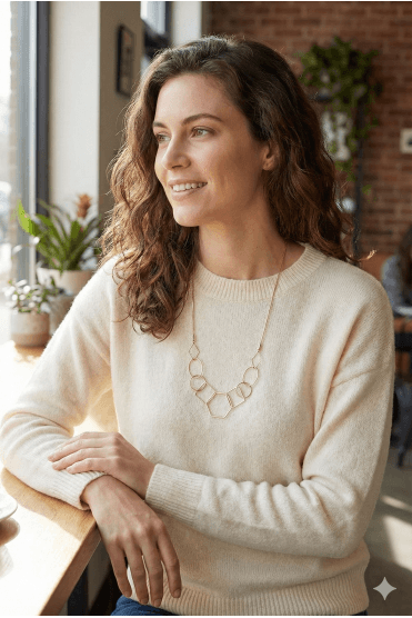 Snake Chain Necklace with Geometric Pendant