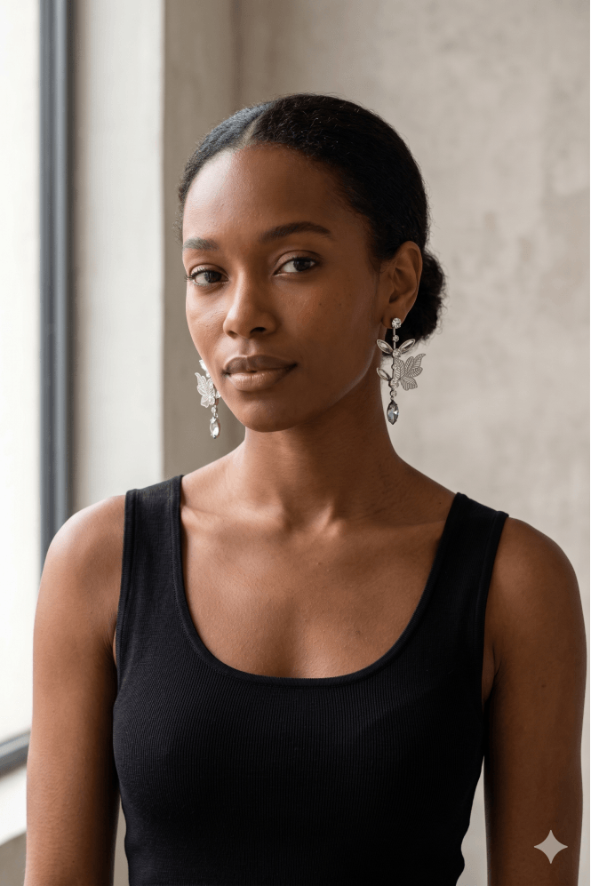 Majique London Sparkling Crystal Blossom Earrings