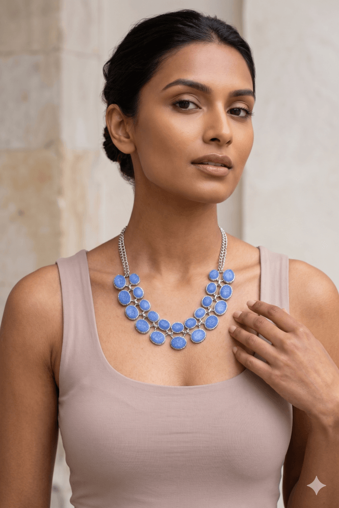 Majique London Sparkling Druzy Gem Necklace
