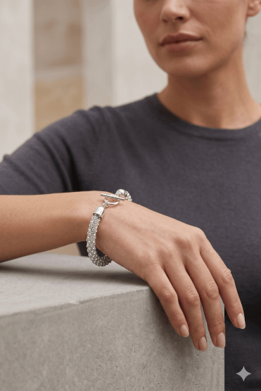 Sparkling T-Bar Diamante Bracelet