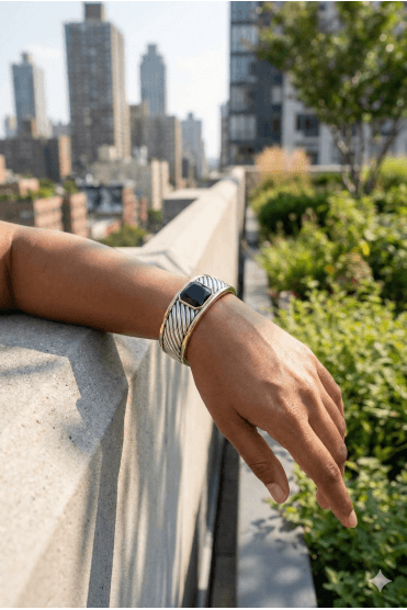 Square Glam Hinged Bangle